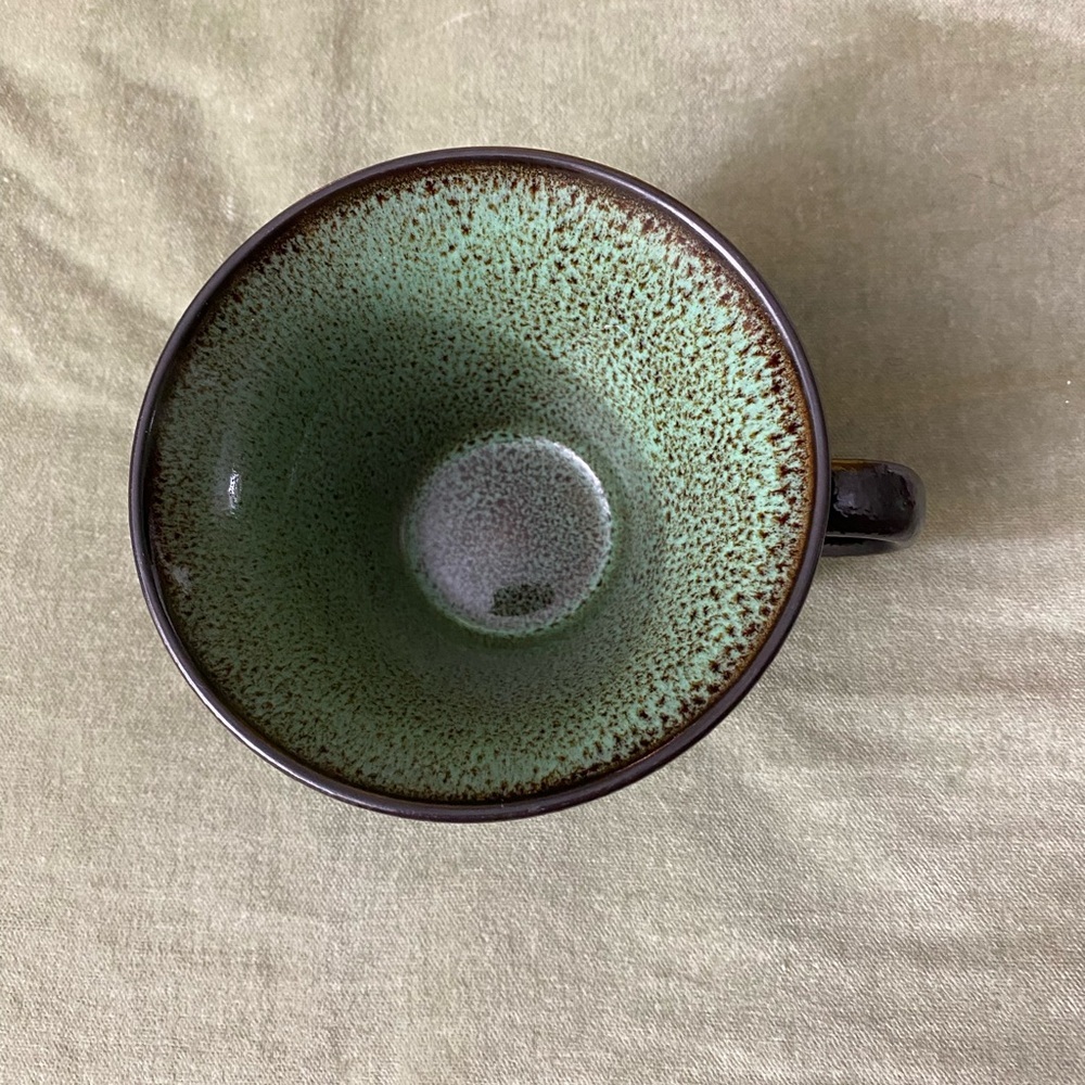 Gabbay Wasabi Green and Brown  Flared Ceramic Mug